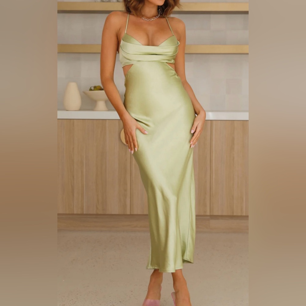 Hello Molly Sage Green Maxi Dress